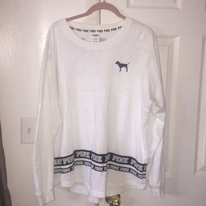 VS Pink white sweat shirt Large